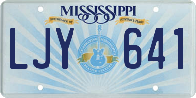 MS license plate LJY641
