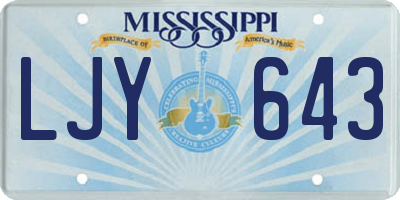 MS license plate LJY643