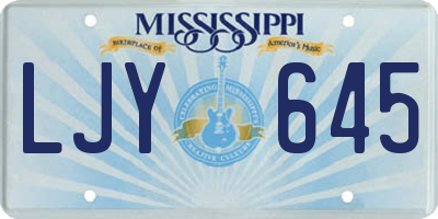 MS license plate LJY645