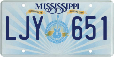 MS license plate LJY651