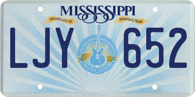 MS license plate LJY652
