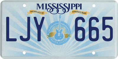 MS license plate LJY665