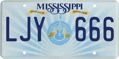 MS license plate LJY666