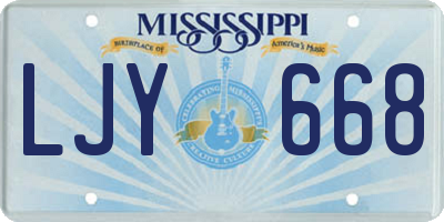 MS license plate LJY668