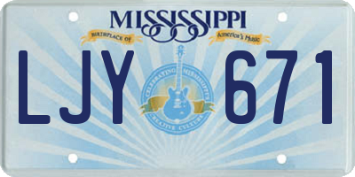 MS license plate LJY671