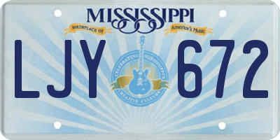 MS license plate LJY672