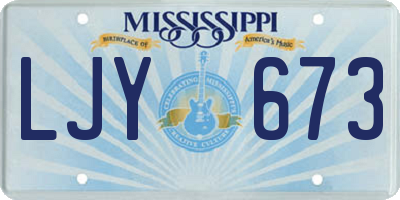 MS license plate LJY673