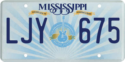 MS license plate LJY675