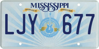 MS license plate LJY677
