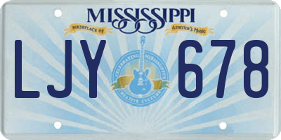 MS license plate LJY678