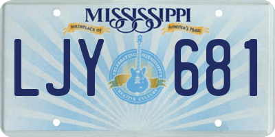 MS license plate LJY681