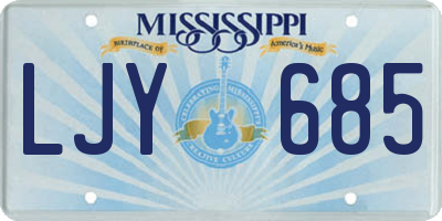 MS license plate LJY685