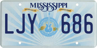 MS license plate LJY686
