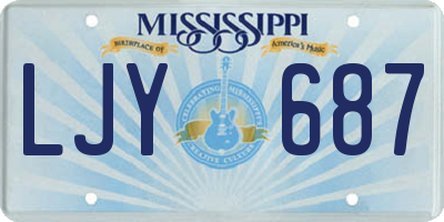MS license plate LJY687