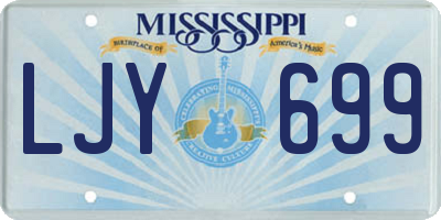 MS license plate LJY699