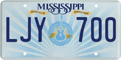 MS license plate LJY700