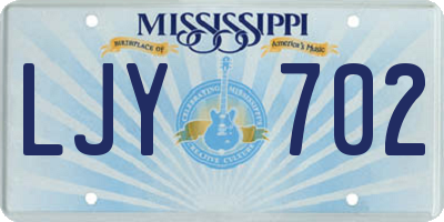 MS license plate LJY702