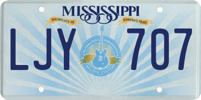 MS license plate LJY707