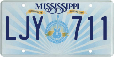 MS license plate LJY711
