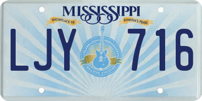 MS license plate LJY716