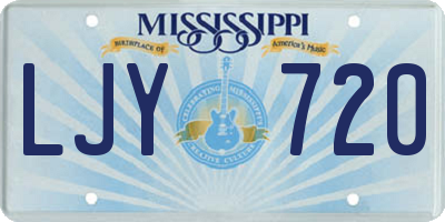 MS license plate LJY720