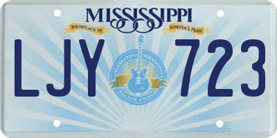 MS license plate LJY723