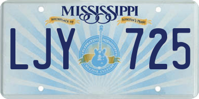 MS license plate LJY725
