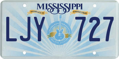 MS license plate LJY727