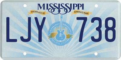 MS license plate LJY738