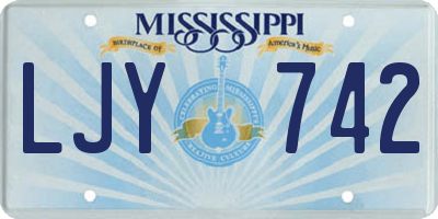 MS license plate LJY742