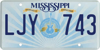 MS license plate LJY743