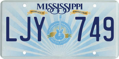 MS license plate LJY749