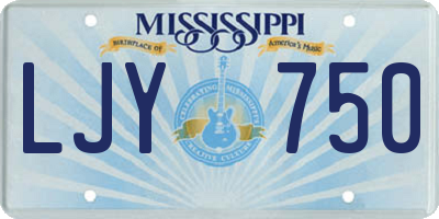 MS license plate LJY750