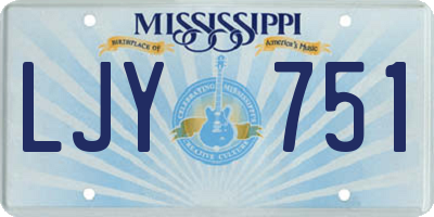 MS license plate LJY751