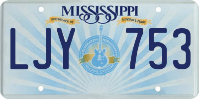 MS license plate LJY753