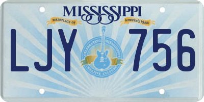 MS license plate LJY756