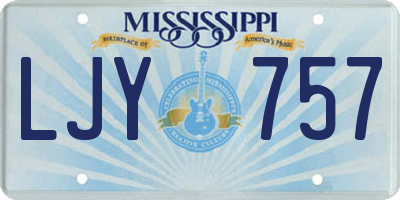 MS license plate LJY757