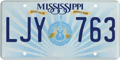 MS license plate LJY763