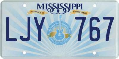 MS license plate LJY767
