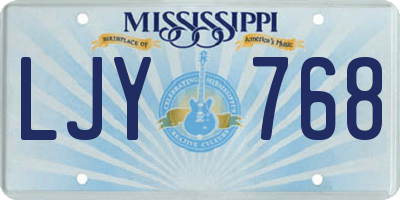 MS license plate LJY768
