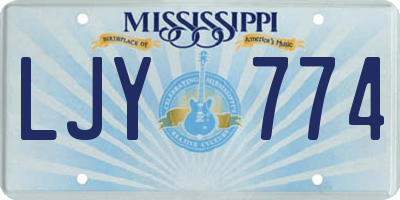 MS license plate LJY774