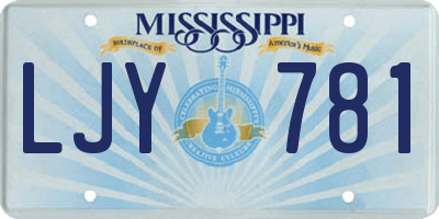 MS license plate LJY781