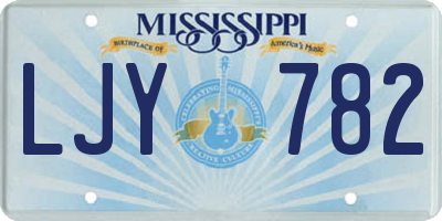 MS license plate LJY782