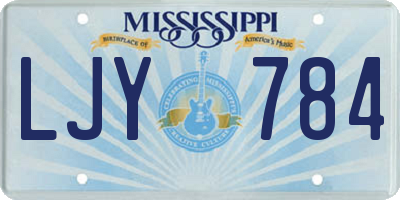 MS license plate LJY784