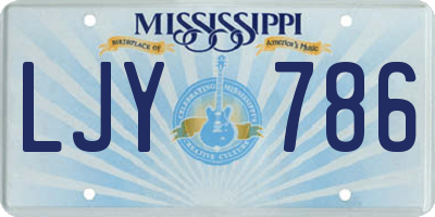 MS license plate LJY786