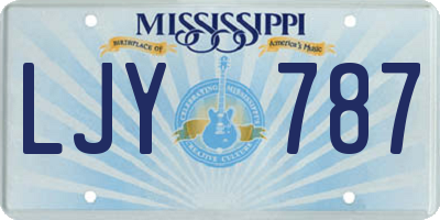 MS license plate LJY787