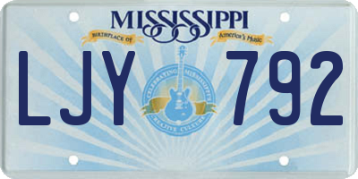 MS license plate LJY792