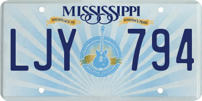 MS license plate LJY794