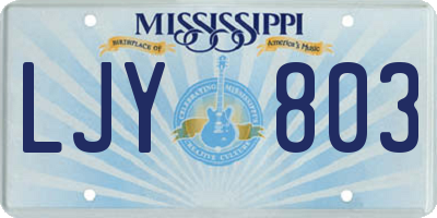 MS license plate LJY803