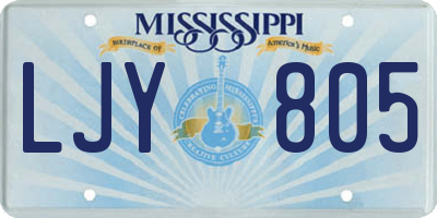 MS license plate LJY805